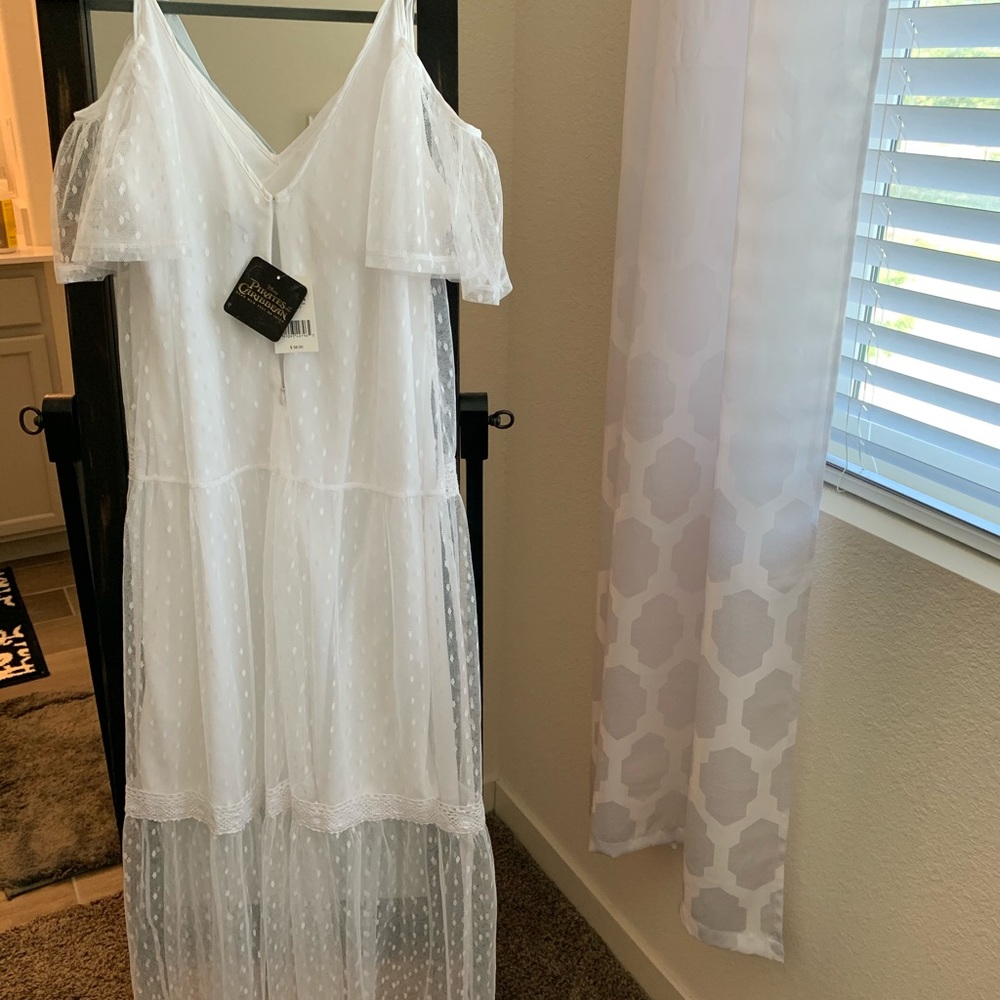 Disney white maxi dress. NWT.